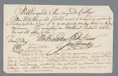 Lettre du révérend Hooyman à Jan Brandes - Johannes Hooyman