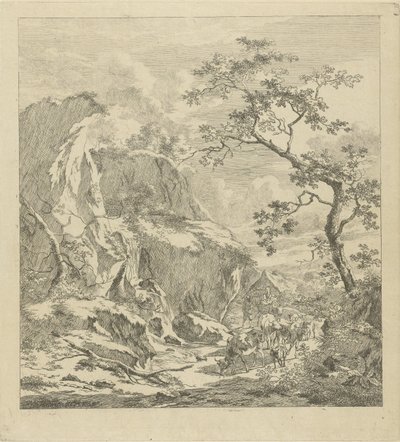 Paysage montagneux avec bétail - Johannes Janson