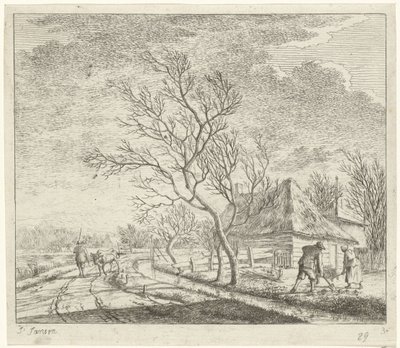 Paysage avec ferme et champ - Johannes Janson