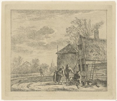 Paysage avec ferme et grange à foin - Johannes Janson