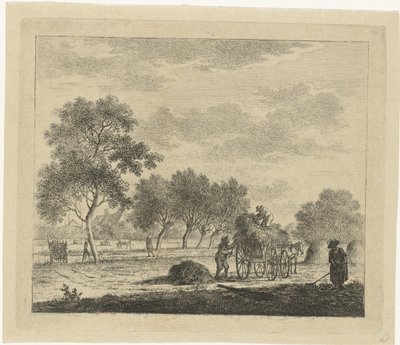 Paysage avec charrette de foin (Juillet) (Les douze mois) - Johannes Janson