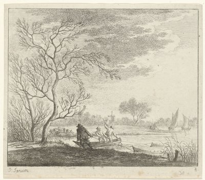 Paysage avec pêcheurs - Johannes Janson
