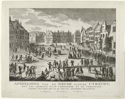 Patriotes quittant la Neude à Utrecht, 1787 - Johannes Jelgerhuis
