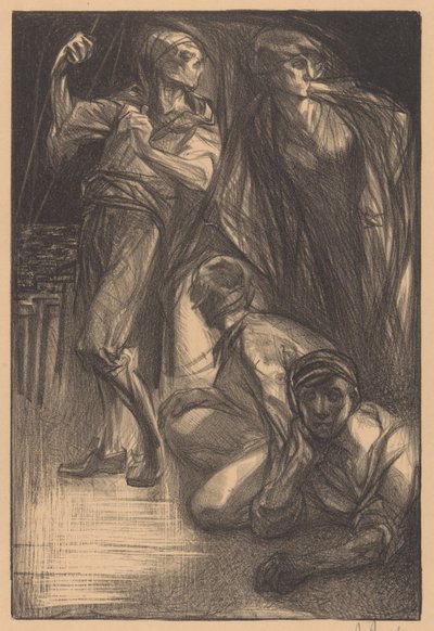 La Mort avec deux hommes et une femme - Johannes Josephus Aarts (signed by artist)