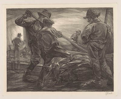 Travailleurs de digue - Johannes Josephus Aarts (signed by artist)