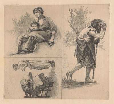 Trois scènes avec des figures humaines - Johannes Josephus Aarts
