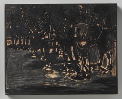 Un homme près des chevaux - Johannes Josephus Aarts