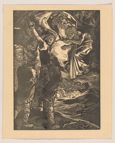 Macbeth et Banquo rencontrent les trois sorcières - Johannes Josephus Aarts