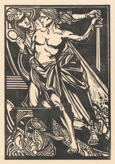 Homme et femme avec épée et miroir - Johannes Josephus Aarts