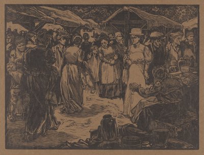 Scène de marché avec hommes et femmes - Johannes Josephus Aarts