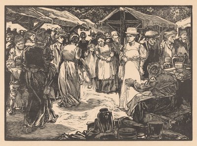 Scène de marché avec hommes et femmes - Johannes Josephus Aarts