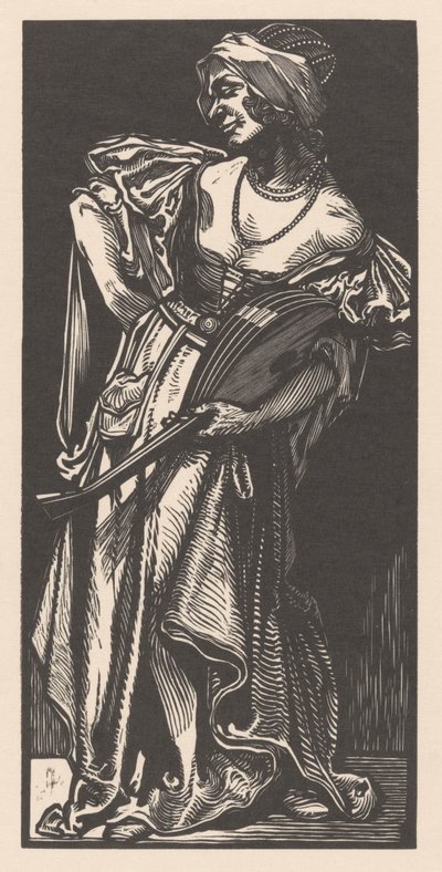 Femme avec luth - Johannes Josephus Aarts