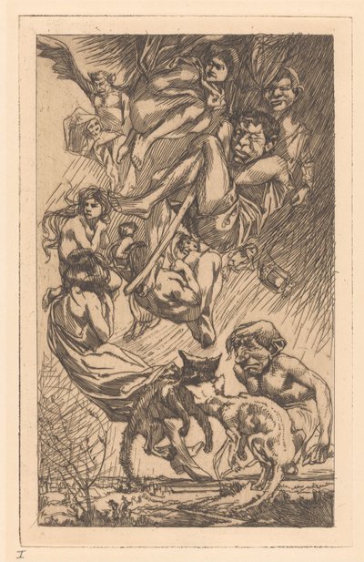 Personnes flottantes, créatures fantastiques et chats - Johannes Josephus Aarts