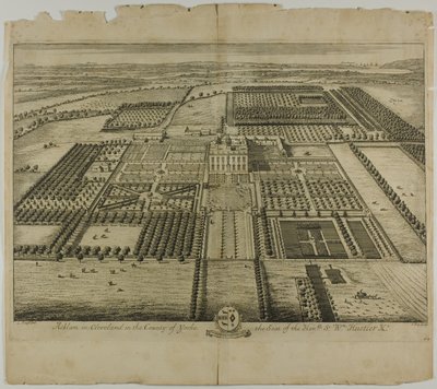 Acklam à Cleveland dans le comté de Yorke, planche 64 de Britannia Illustrata - Johannes Kip