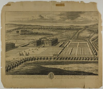 Althorp dans le comté de Northampton, planche 27 de Britannia Illustrata - Johannes Kip