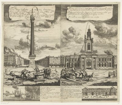 Utilisation des pompes à incendie à Londres, vers 1690-1700 - Johannes Kip
