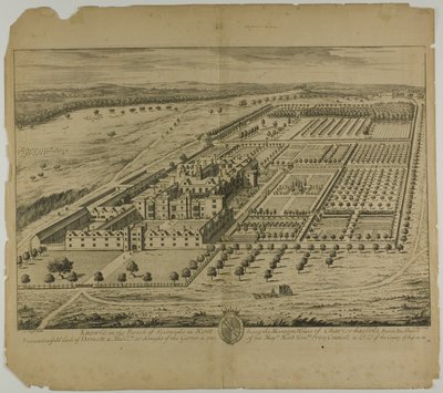 Knowle dans la paroisse de Sevenoaks dans le Kent, planche 24 de Britannia Illustrata - Johannes Kip