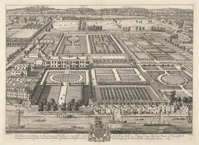 Vue de Beaufort House et Chelsea 1699 - Johannes Kip