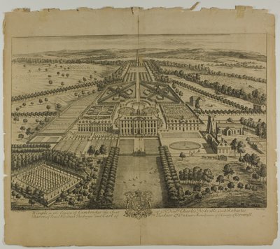 Wimple dans le Comté de Cambridge, plaque 32 de Britannia Illustrata - Johannes Kip