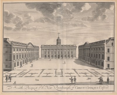 La perspective sud du nouveau quadrilatère de Christ Church à Oxford - Johannes Kip after Leendert Knijff