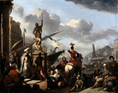 Un port maritime italien - Johannes Lingelbach