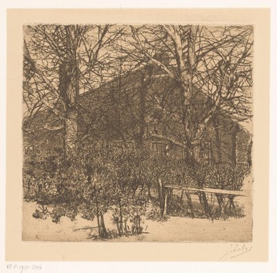 Arbres devant une ferme - Johannes Löhr
