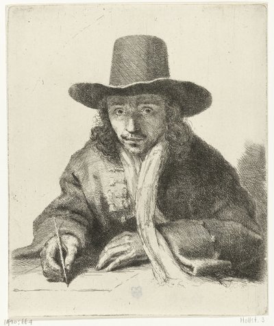 Autoportrait de Johannes Lutma, dessinant - Johannes  Lutma