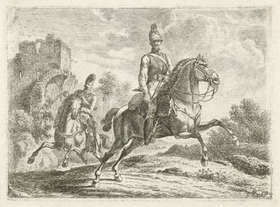 Deux soldats à cheval - Johannes Mock