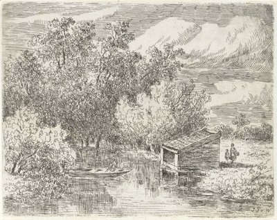 Maison de bateau au bord d