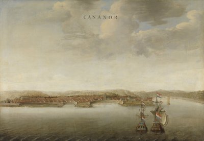 Vue de Cannanore sur la côte de Malabar en Inde - Johannes Vinckboons (attributed to)