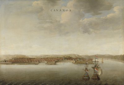 Vue de Cannanore sur la côte de Malabar en Inde, vers 1662-3 - Johannes Vinckeboons