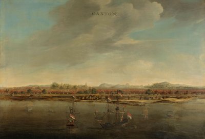 Vue de Canton en Chine, vers 1662-3 - Johannes Vinckeboons