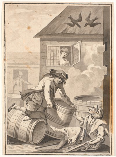 Jens Blok et Gunild. Illustration pour Ludvig Holberg : Peder Paars 1772. (2e livre, 3e chant) - Johannes Wiedewelt