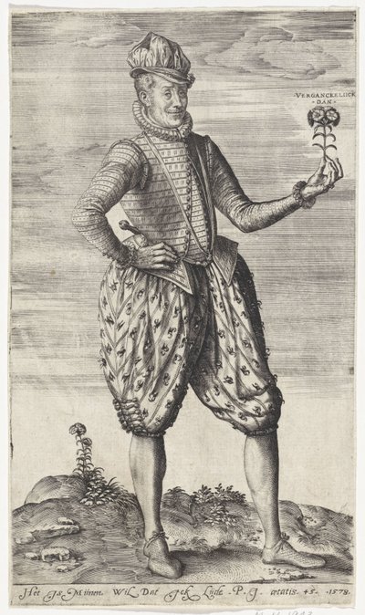 Homme inconnu avec un œillet - Johannes Wierix