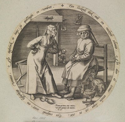 La femme qui gronde et la poule qui caquette - Johannes Wierix
