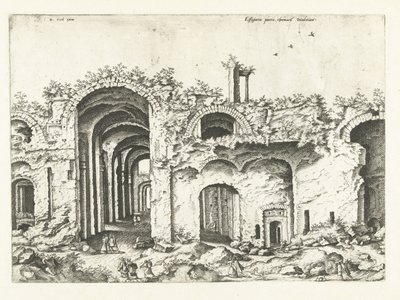 Troisième vue sur les Thermes de Dioclétien (ruines romaines, 1561) - Johannes of Lucas van Doetechum (attributed to)