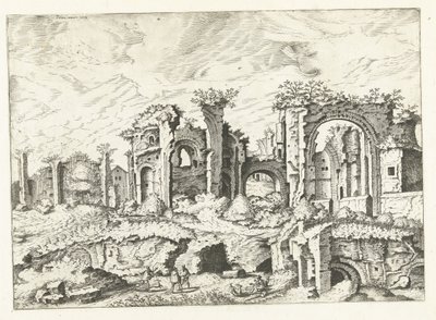 Quatrième vue des ruines du Palatin (série Ruines romaines, 1561) - Johannes of Lucas van Doetechum (attributed to)