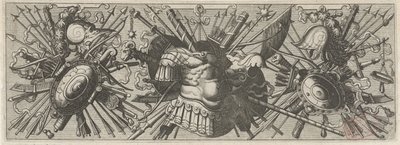 Panoplie. Frise avec des armes romaines, partie inférieure - Johannes of Lucas van Doetechum