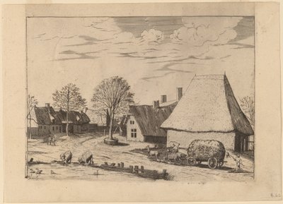 Rue de Village avec Chariot de Foin - Johannes van Doetechum, the Elder and Lucas