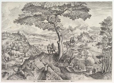 Soldats au repos Milites requiescentes des Grands Paysages, vers 1555-56 - Johannes van Doetecum I