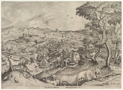 Le chariot belge Plaustrum Belgicum des Grands Paysages, vers 1555-56 - Johannes van Doetecum I