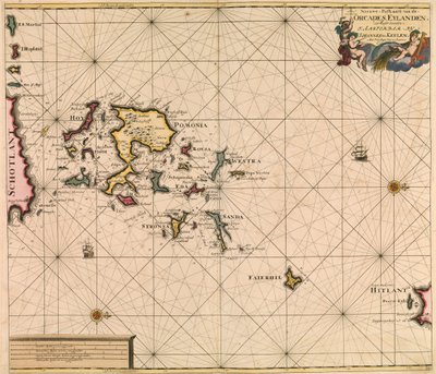 Carte des Orcades Eylande (Orkneys) du 