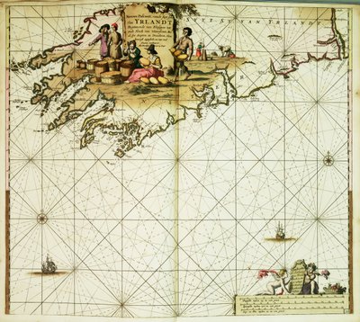 Nieuwe pascaert, van de suyt syde van Yrlandt beginnende van Blasques tot ande Hoeck van Waterfoort. Une carte reliée dans le 