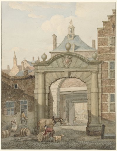 Vue à travers une porte à Dordrecht - Johannes van Lexmond
