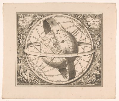Carte céleste de la Terre selon le système de Ptolémée - Johannes van Loon
