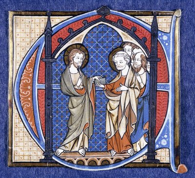 Le Christ présente la mission à Saint Pierre, vers 1320 - Johannes von Valkenburg