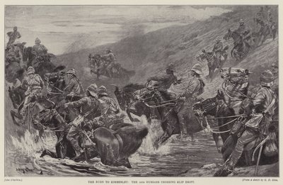 La ruée vers Kimberley, les 10e Hussards traversant Klip Drift - John (after) Charlton
