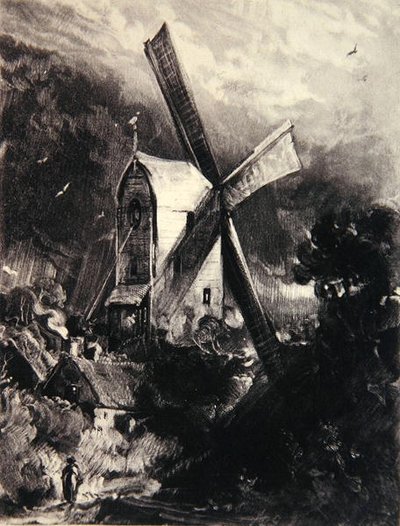 Moulin près de Brighton, gravé par David Lucas, c.1830 - John (after) Constable