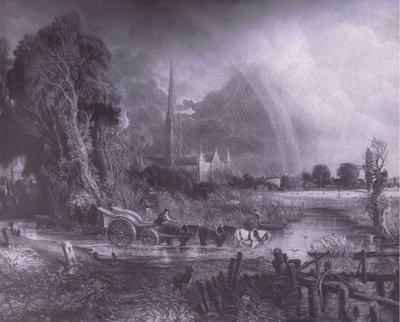 Cathédrale de Salisbury depuis les prés, Bibbys Annual - John (after) Constable