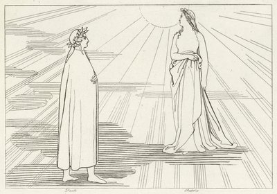 Ascension au Premier Ciel, Paradis, Chant 1 (gravure) - John (after) Flaxman